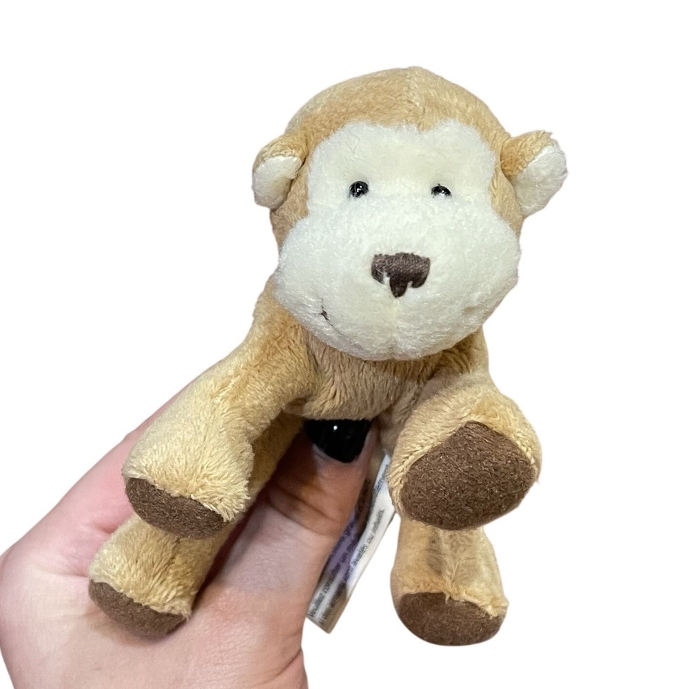 Rare Ganz Brown Monkey Miniature Magnet Mates Stuffed Animal Plush Toy 4" HTF